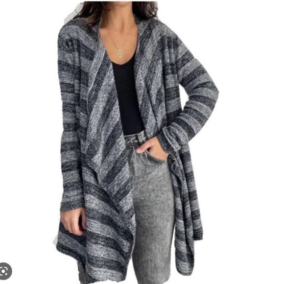 Barefoot Dreams Bamboo Chic Lite Calypso Striped Cardigan Size S/M - Picture 1 of 7